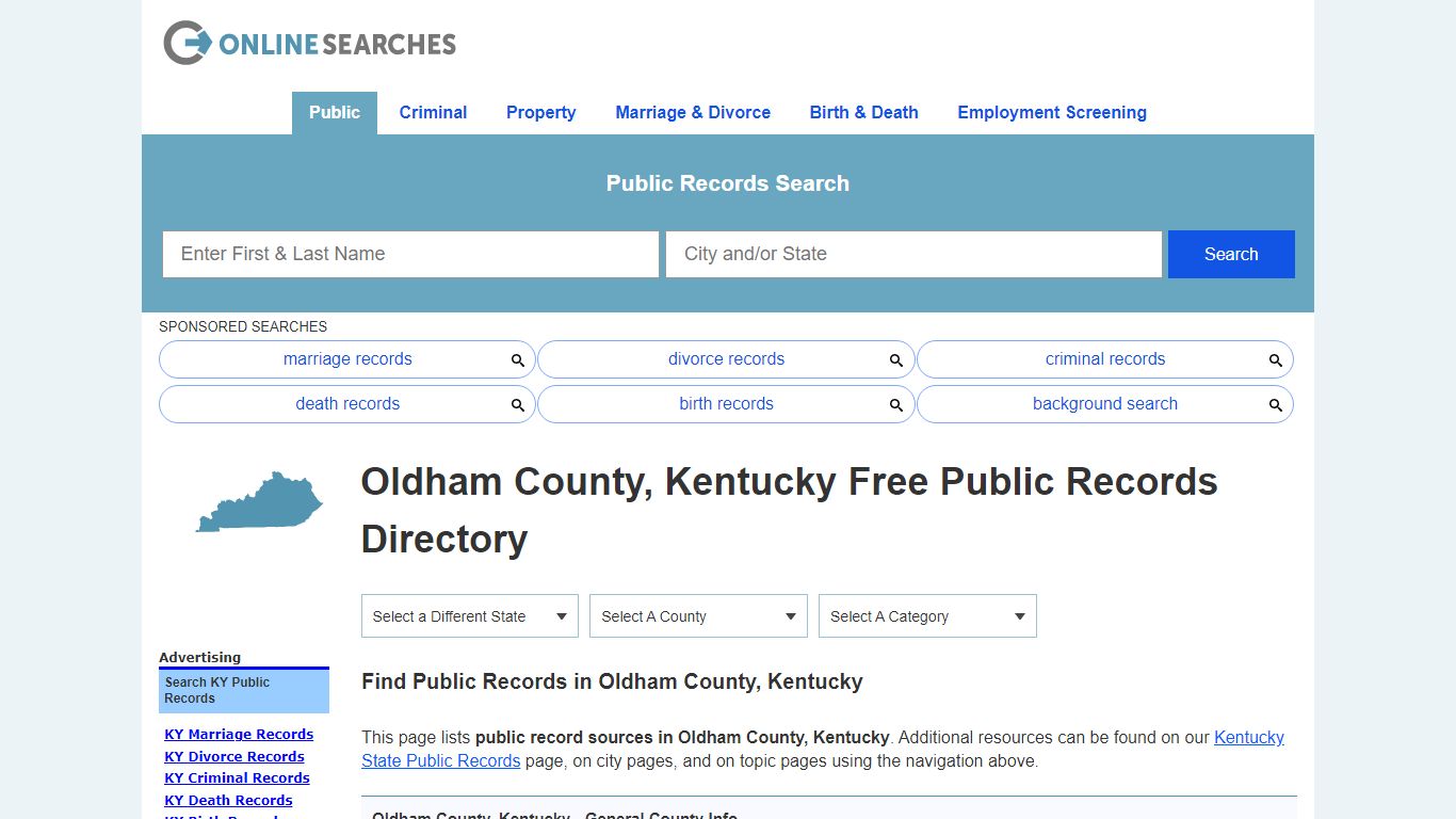 Oldham County, Kentucky Public Records Directory