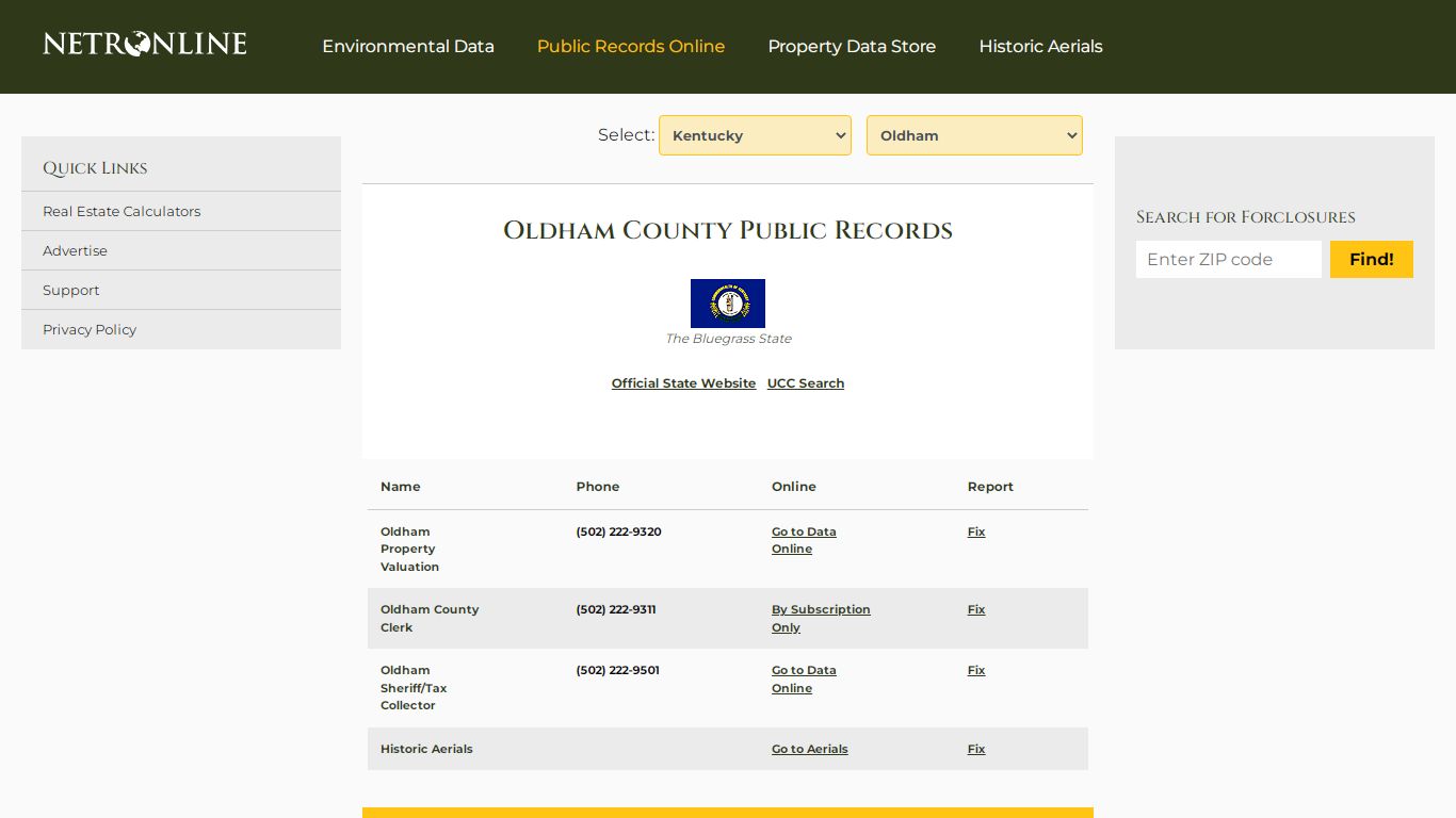 Oldham County Public Records - NETROnline.com
