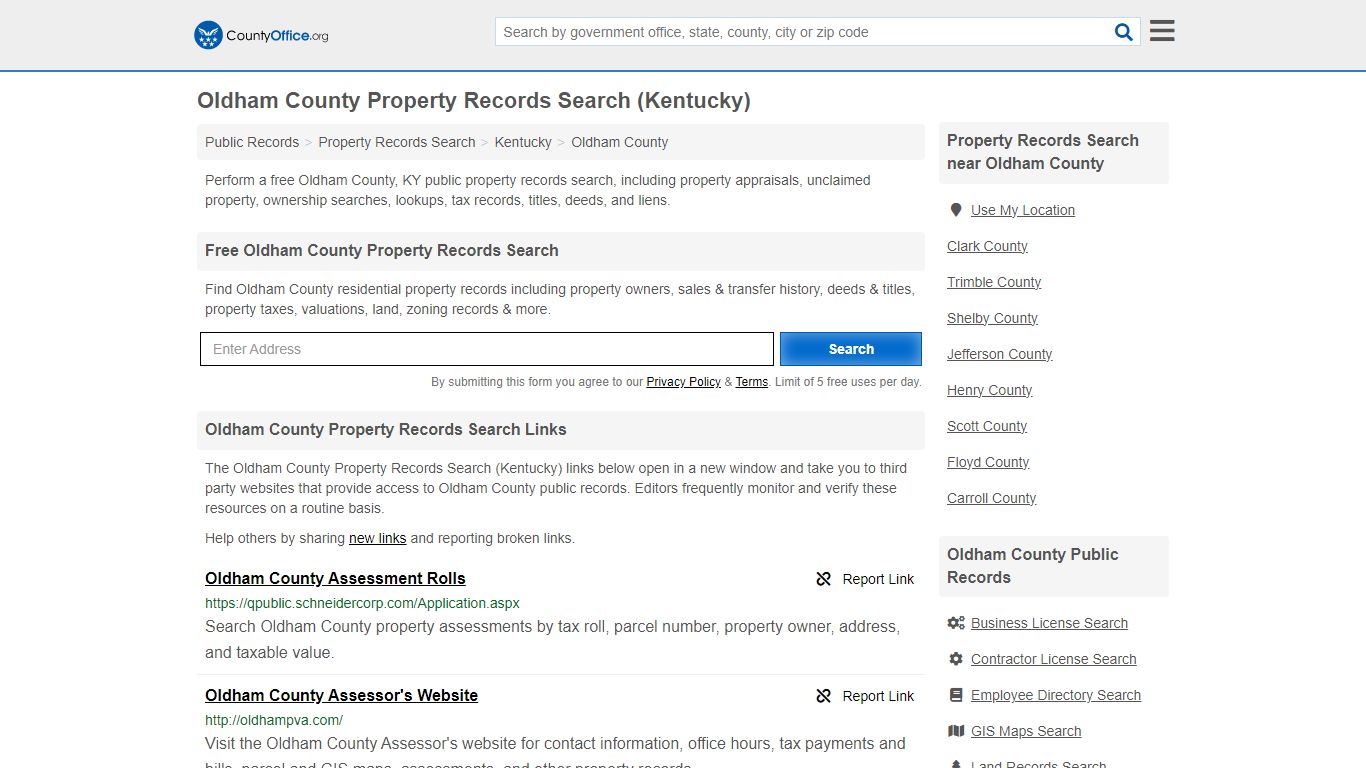 Oldham County Property Records Search (Kentucky) - County Office